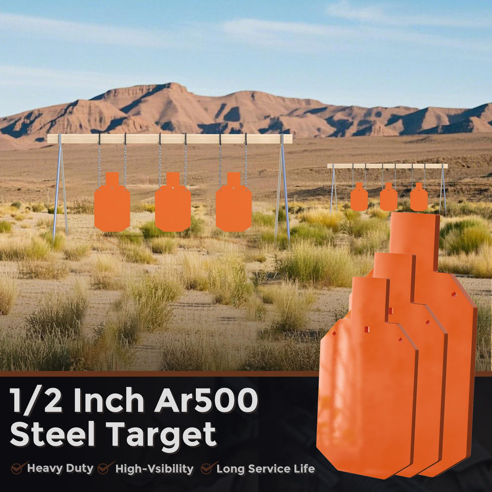 Chenteel AR500 target size 12x20 inches supports standard handgun and rifle practice.