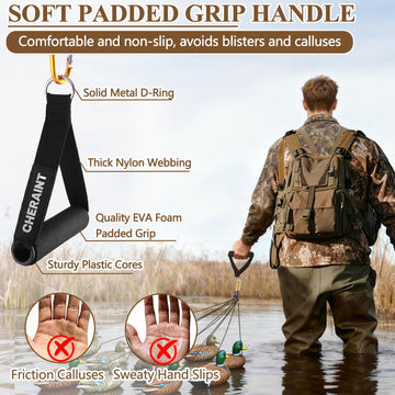 CHERAINTI duck decoy weights padded handle enables easy carry.