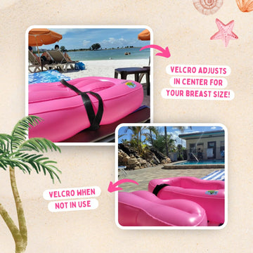 CHESTZILLA versatile inflatable pillow for beach, pool, and camping.