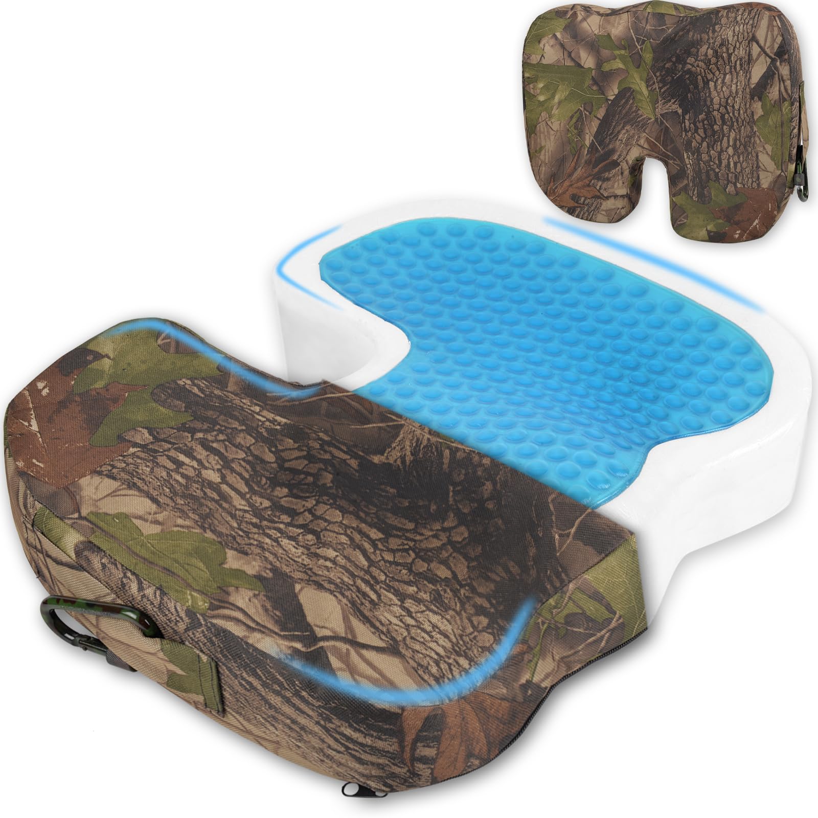 ChezMax gel hunting seat cushion with non-slip base for secure treestand seating.