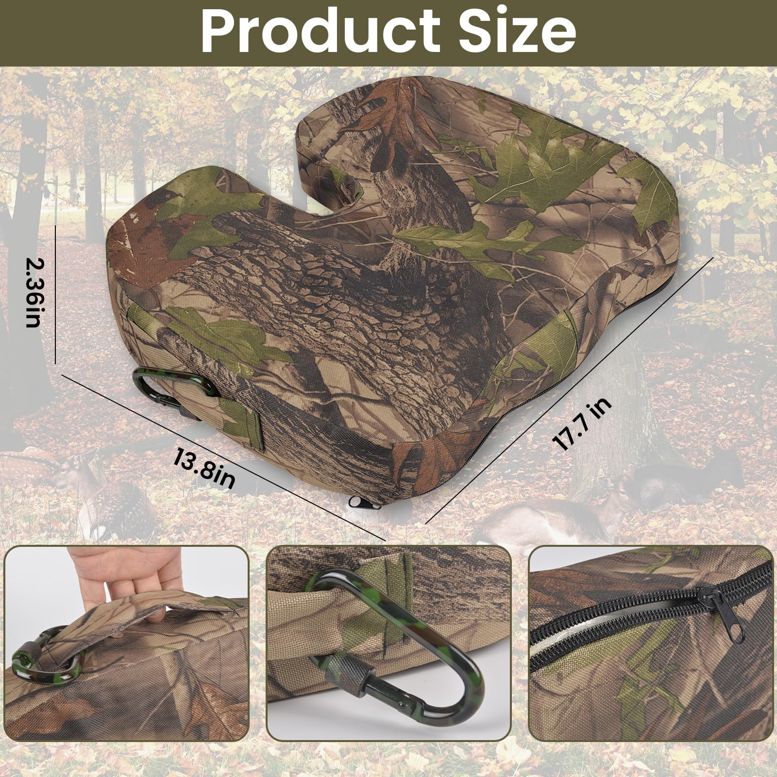 ChezMax hunting seat cushion with comfort gel relieves pressure during long sits.