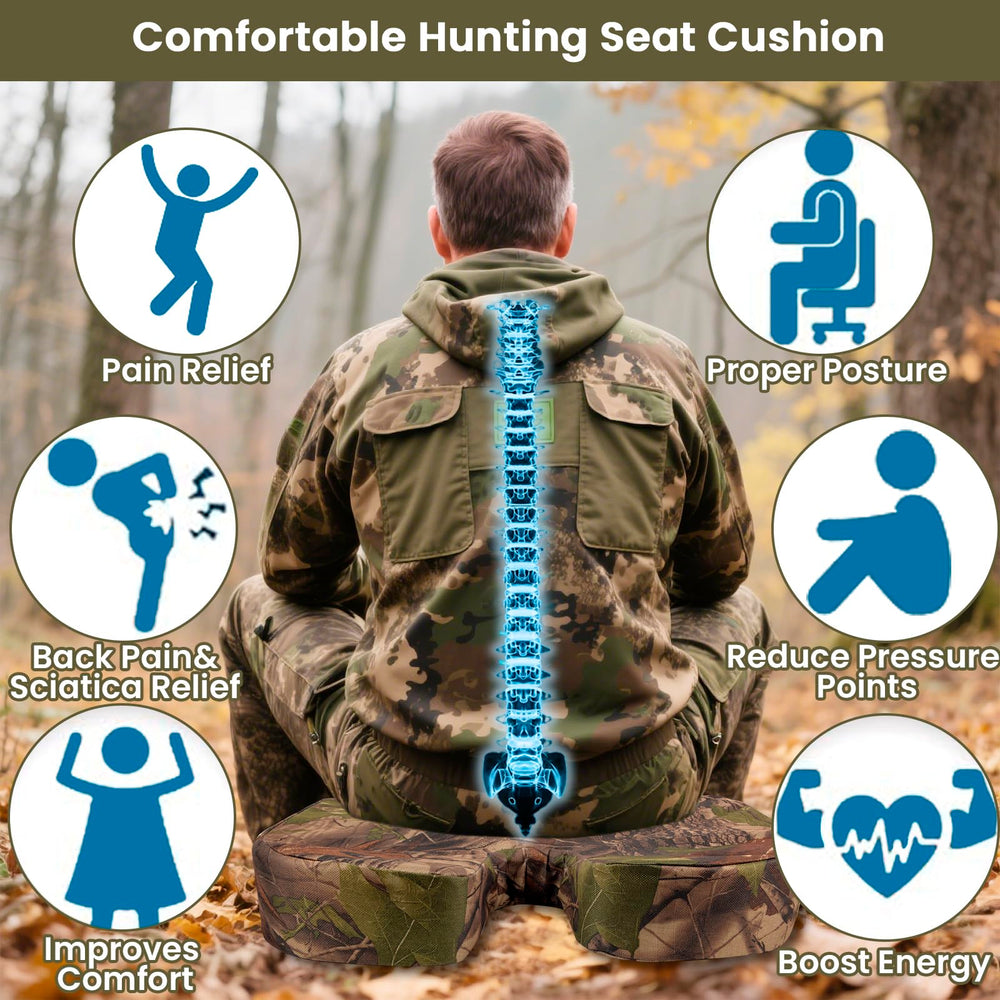 ChezMax oxford-cloth hunting seat cushion resists tears and water for rugged outdoor use.