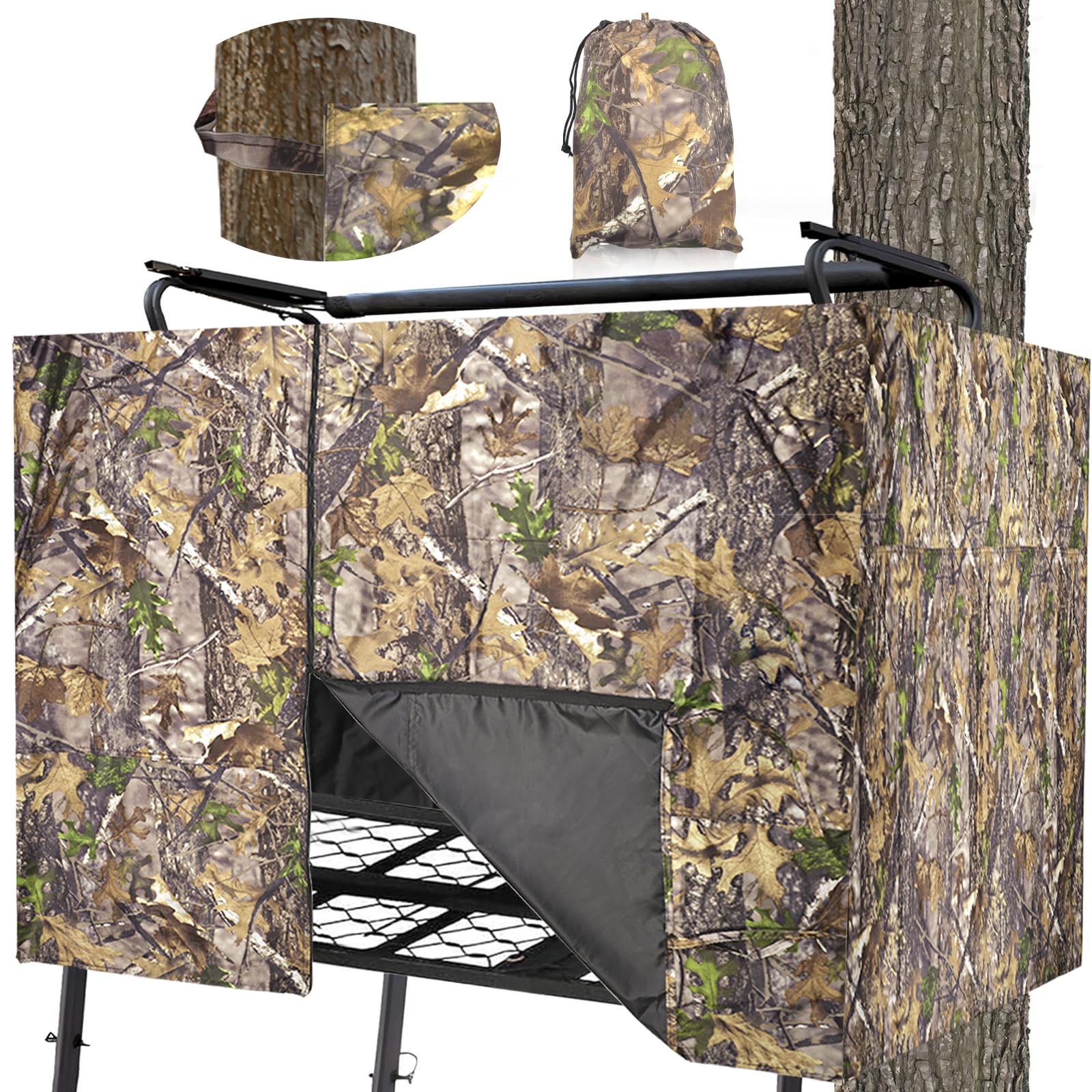 ChezMax hunting tree stand blind camouflage window enhances concealment during dawn hunts
