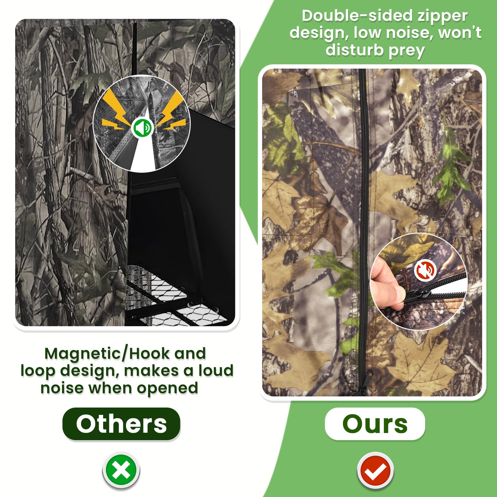 ChezMax hunting tree stand blind camouflage pattern blends into autumn winter landscapes