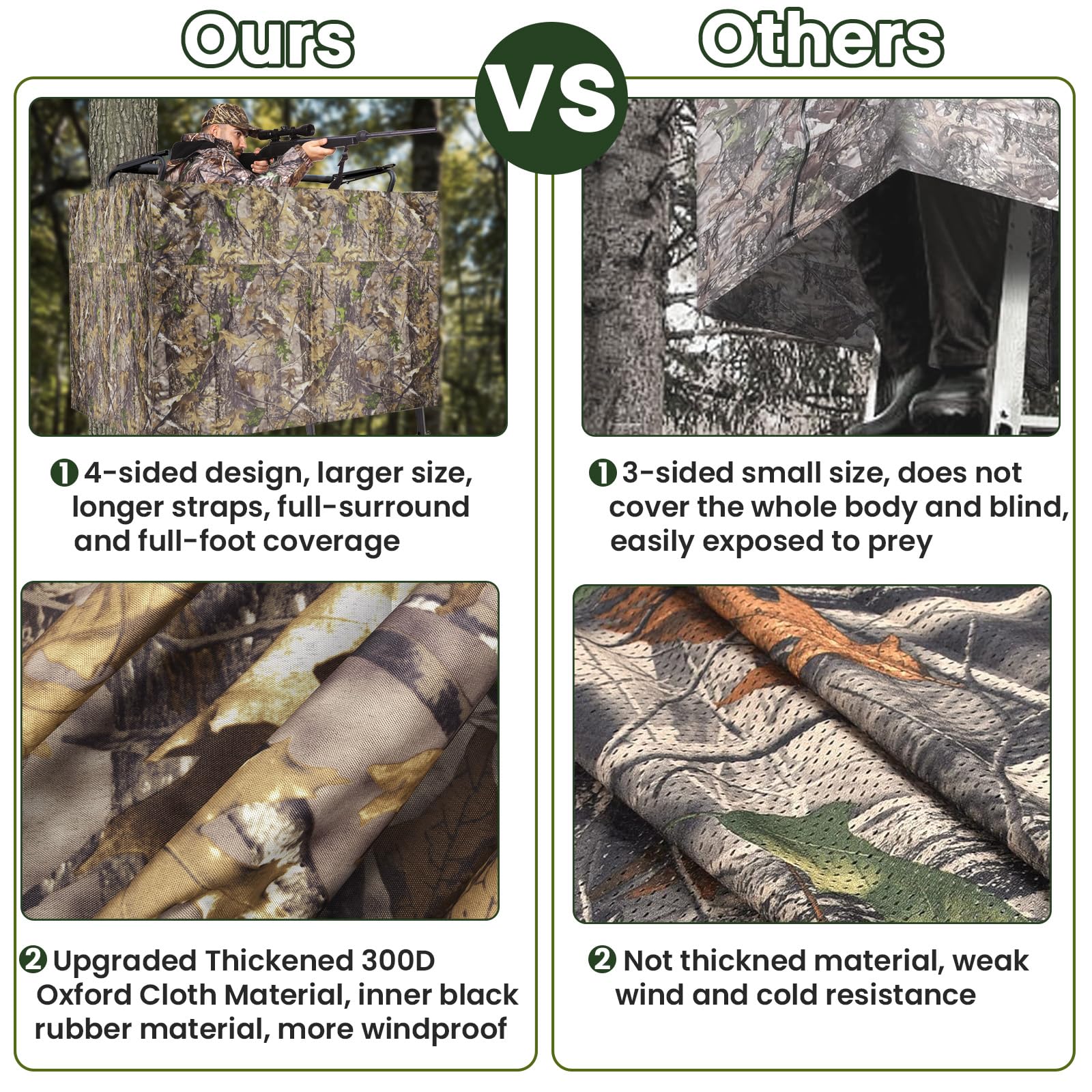 ChezMax hunting tree stand blind inner pockets storage for quick access gear