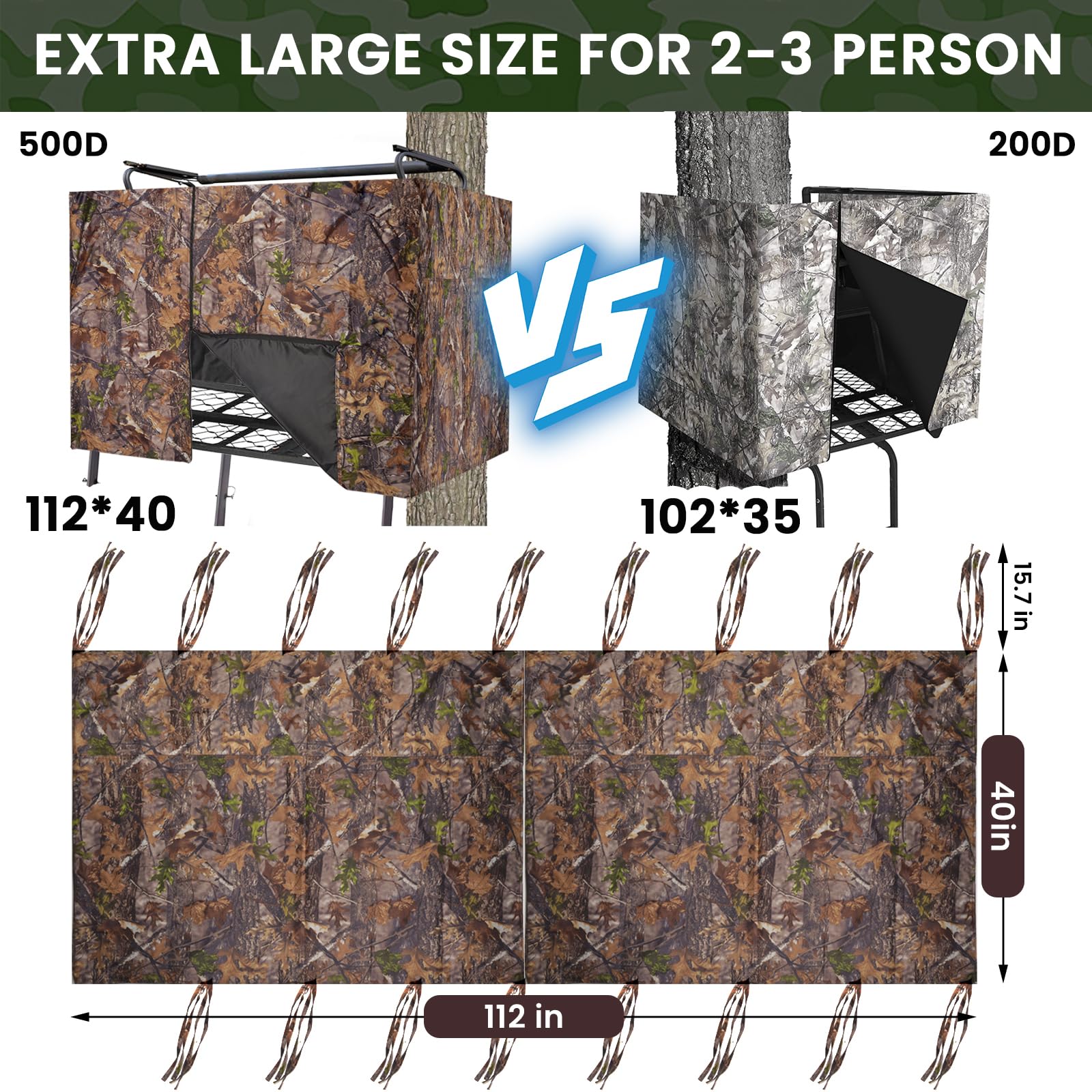 ChezMax hunting tree stand blind inner pockets for quick-access gear during hunts