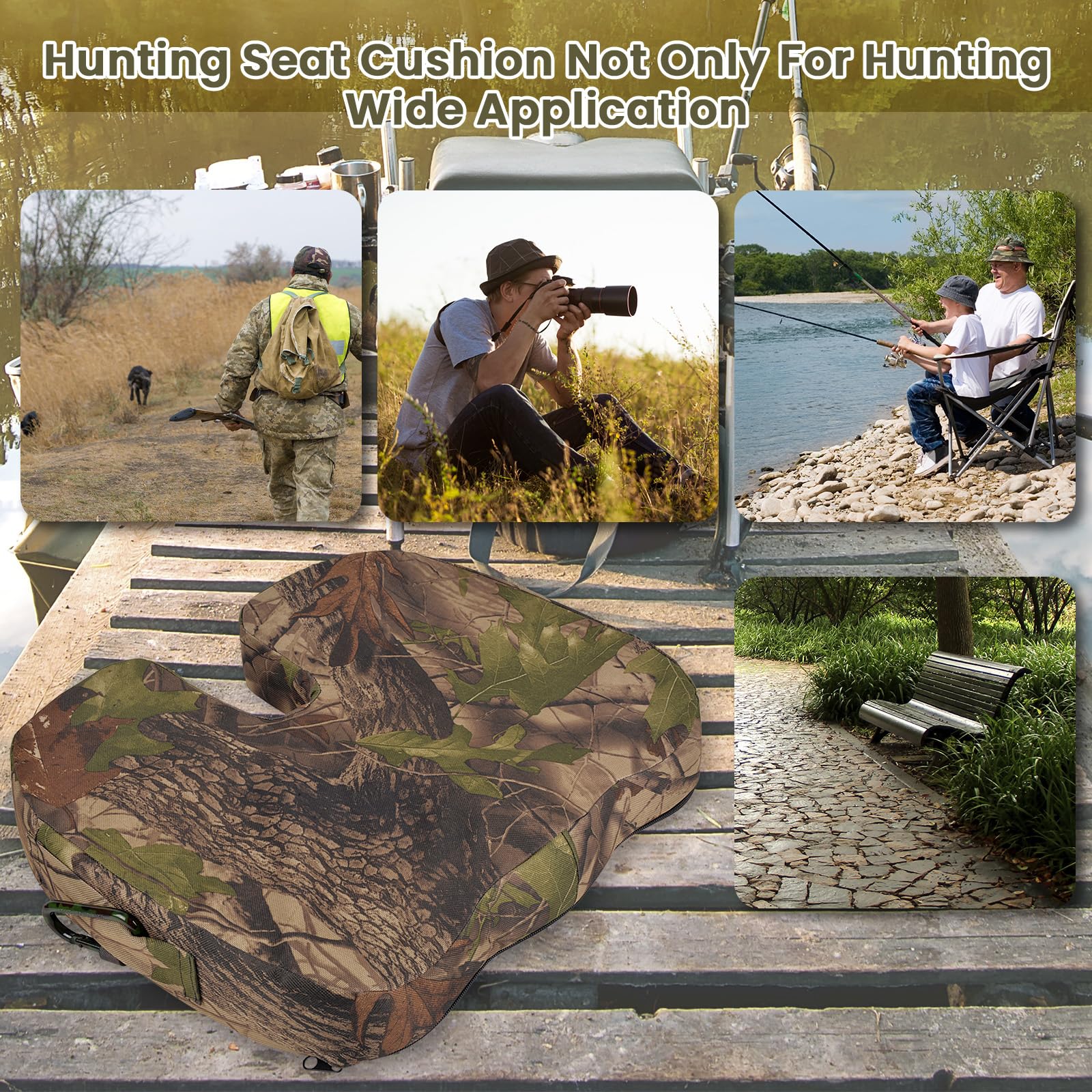 ChezMax portable hunting seat cushion fits in packs for quick access.