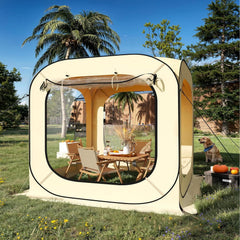 Chic Muse arch roof design directs rain away and increases headroom.