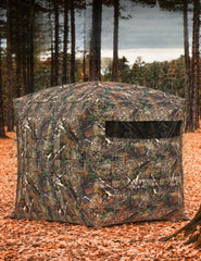 ChicCoutured hunting blind with 270-degree see-through mesh for full visibility in stealth hunts