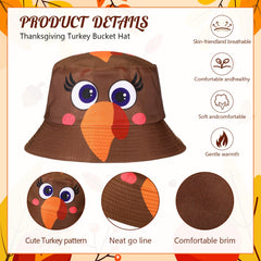 Chicingyou 4-pack turkey bucket hats in beige color