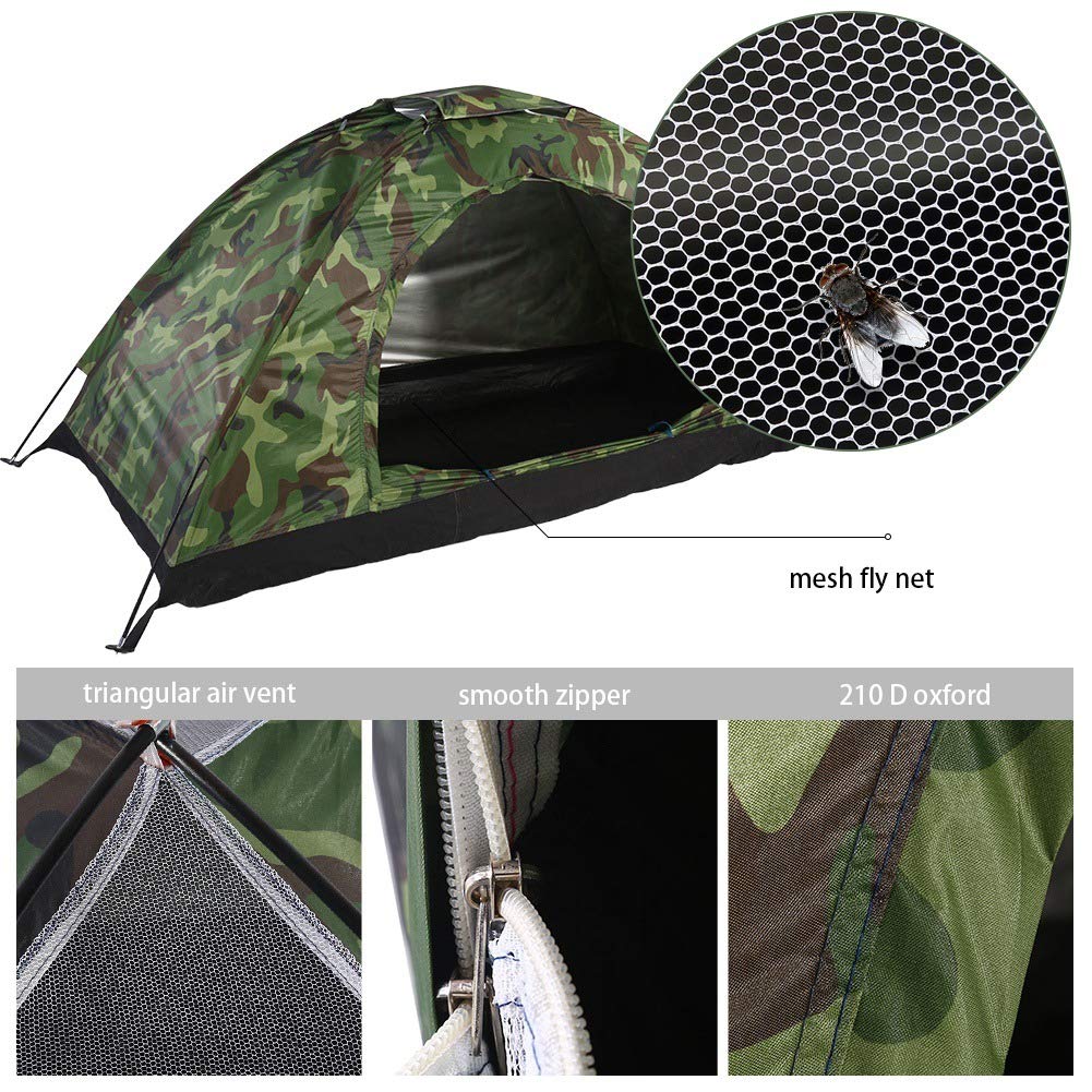 CHICIRIS 210D groundsheet offers durability on damp ground.