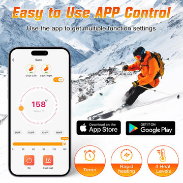 ChieAdt heated socks offer four heat levels for varying activities.