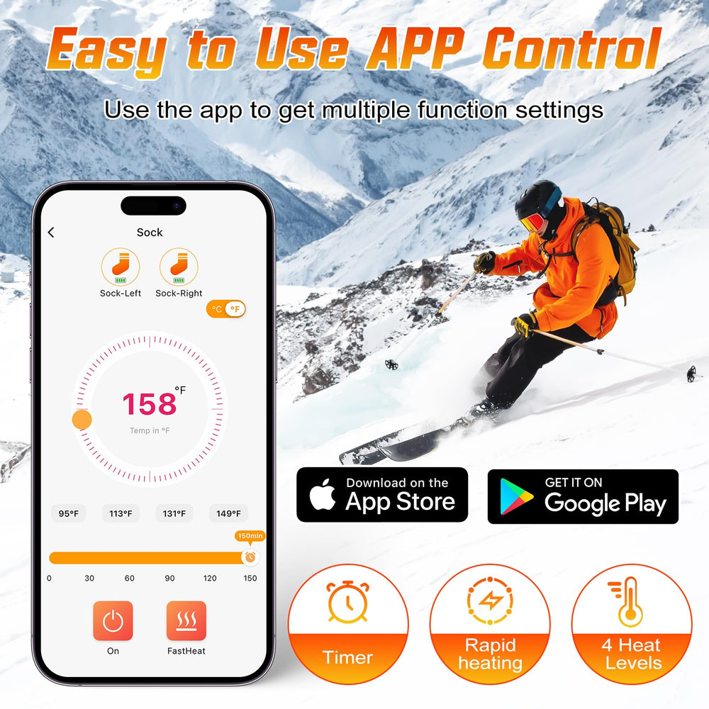 ChieAdt heated socks offer four heat levels for varying activities.