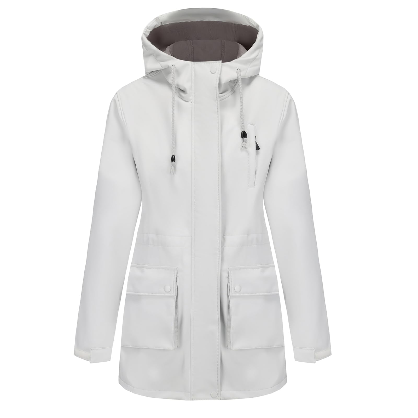 CHIGUO long rain jacket on model with a casual outfit for daily wear