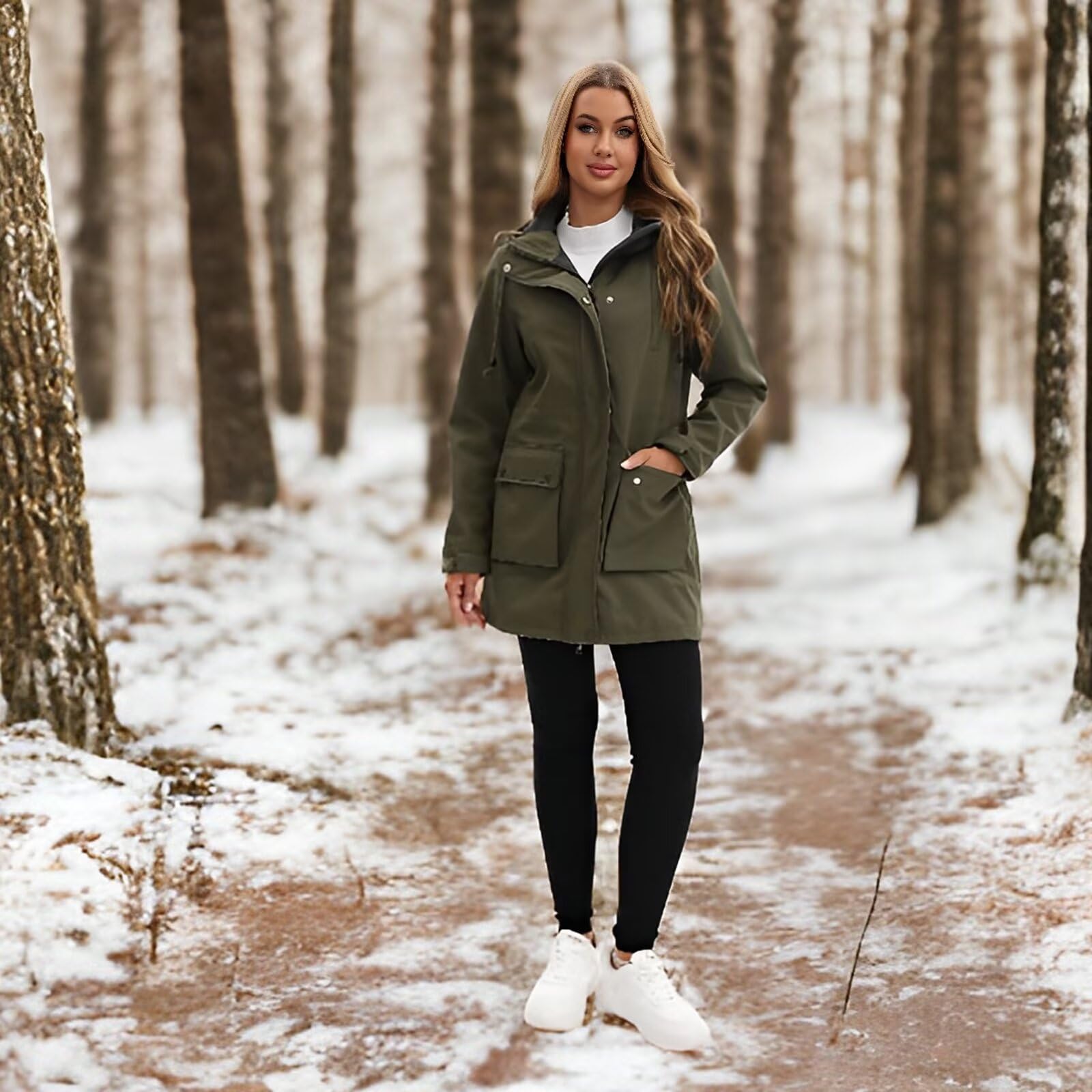 CHIGUO women's waterproof softshell jacket chest-pocket keeps essentials secure on the go