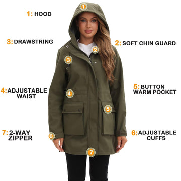 CHIGUO jacket interior fleece lining adds warmth for cold days