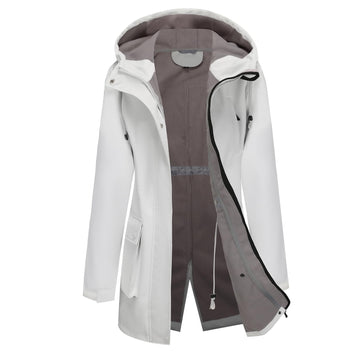 CHIGUO women's waterproof softshell jacket hooded front view offering rain protection.