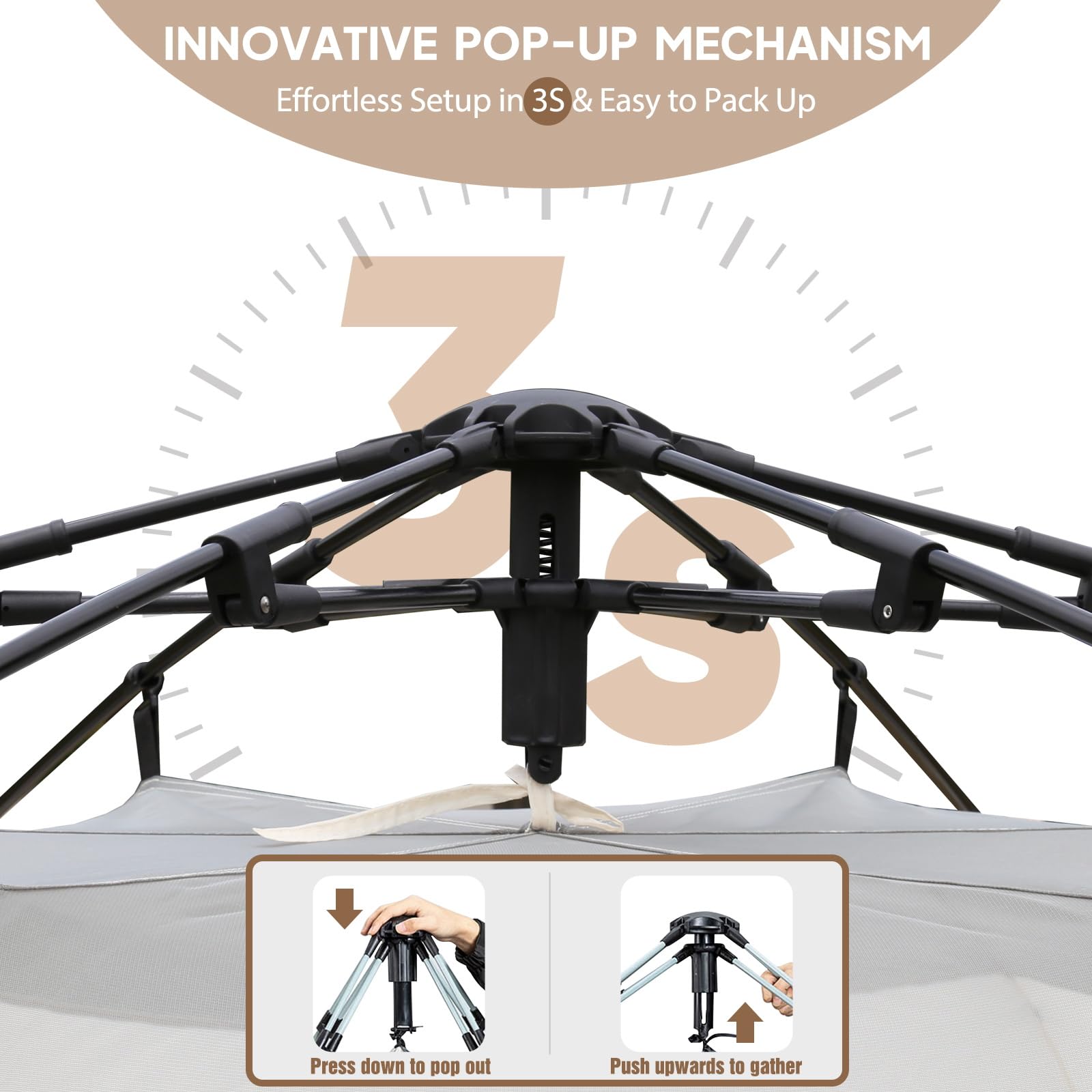 Chihee camping tent pop-up assembly demonstrates effortless opening for instant shelter on trips.