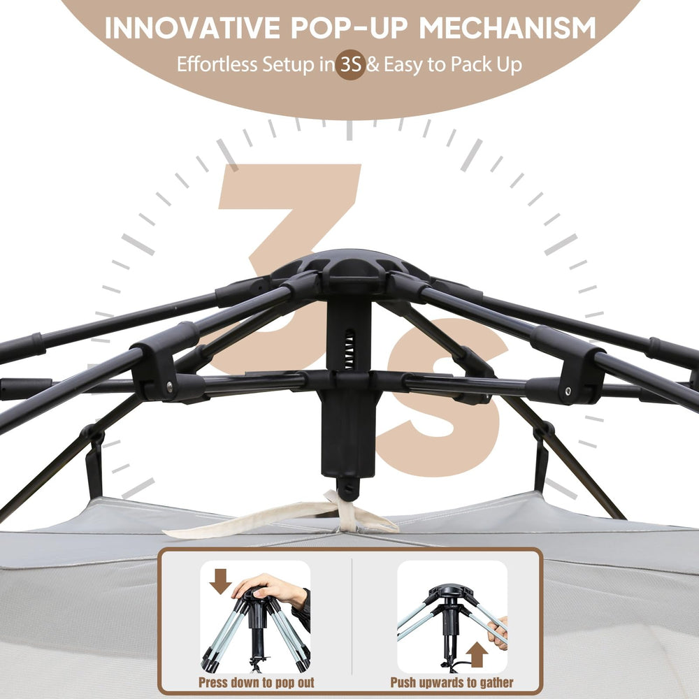 Chihee camping tent pop-up assembly demonstrates effortless opening for instant shelter on trips.