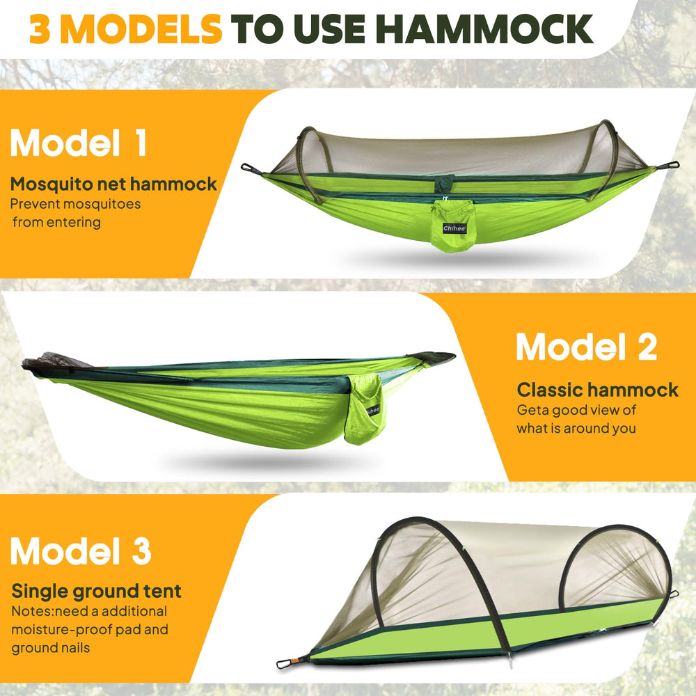 Chihee hammock straps and carabiners providing secure attachment