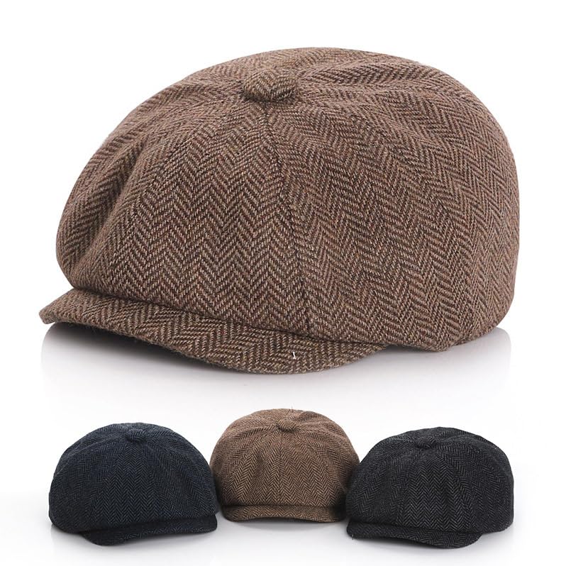 Newsboy cap for boys and girls in coffee color