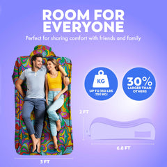 Chillbo LazyBone couch inflates quickly for beach relaxation and camping comfort.