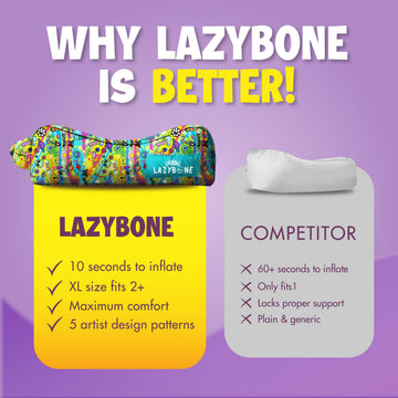 Chillbo LazyBone festival-ready-chair suggests durable comfort at events.