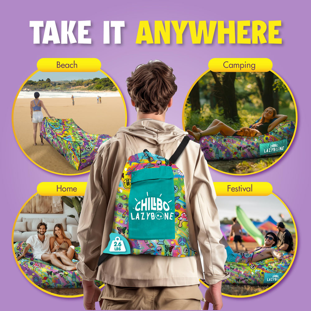 Chillbo LazyBone repair-patches emphasize long-lasting outdoor use.