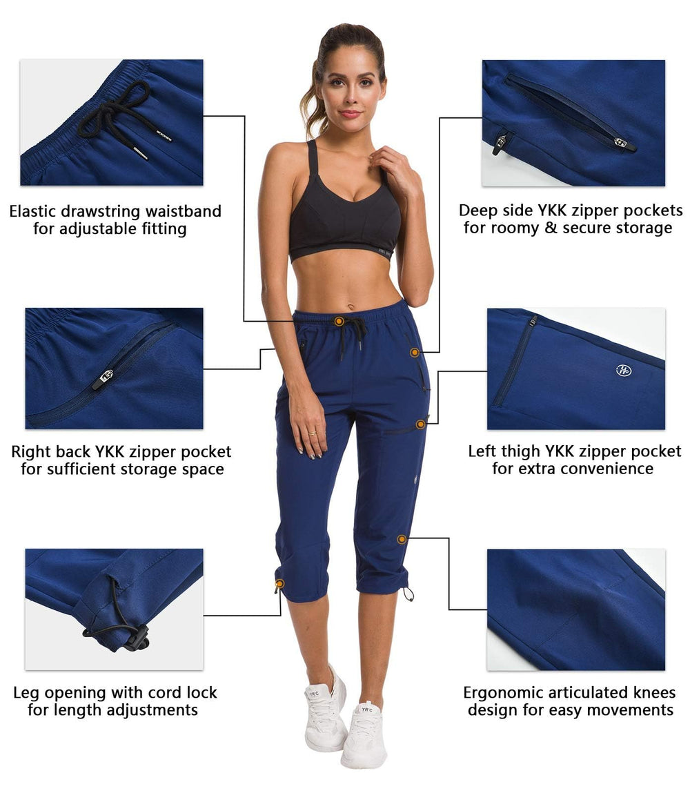 ChinFun navy quick-dry pants travel-ready for camping and hiking in any season.