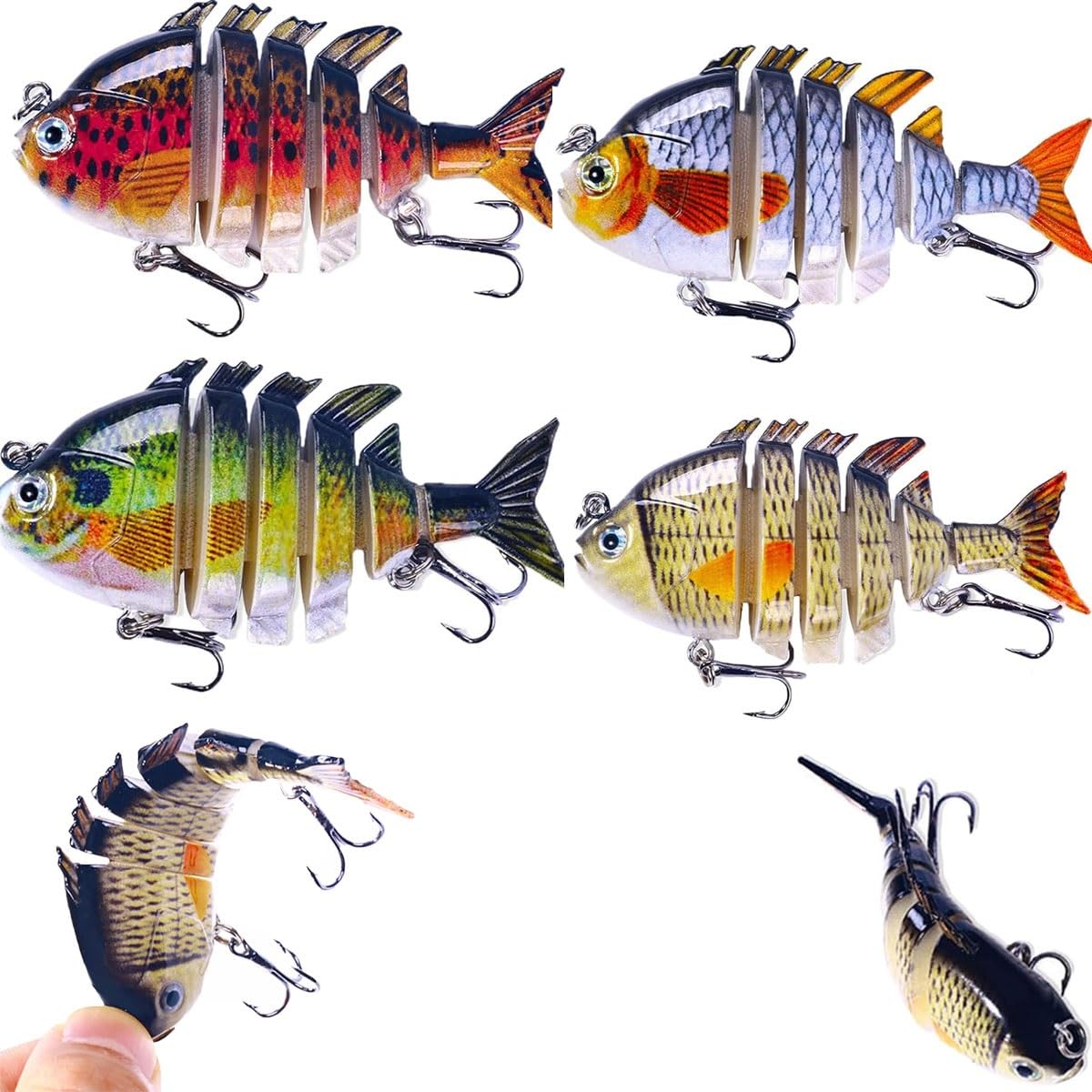 Chirsfairy micro jointed swimbait 2inch front view, lifelike movement attracts predator fish