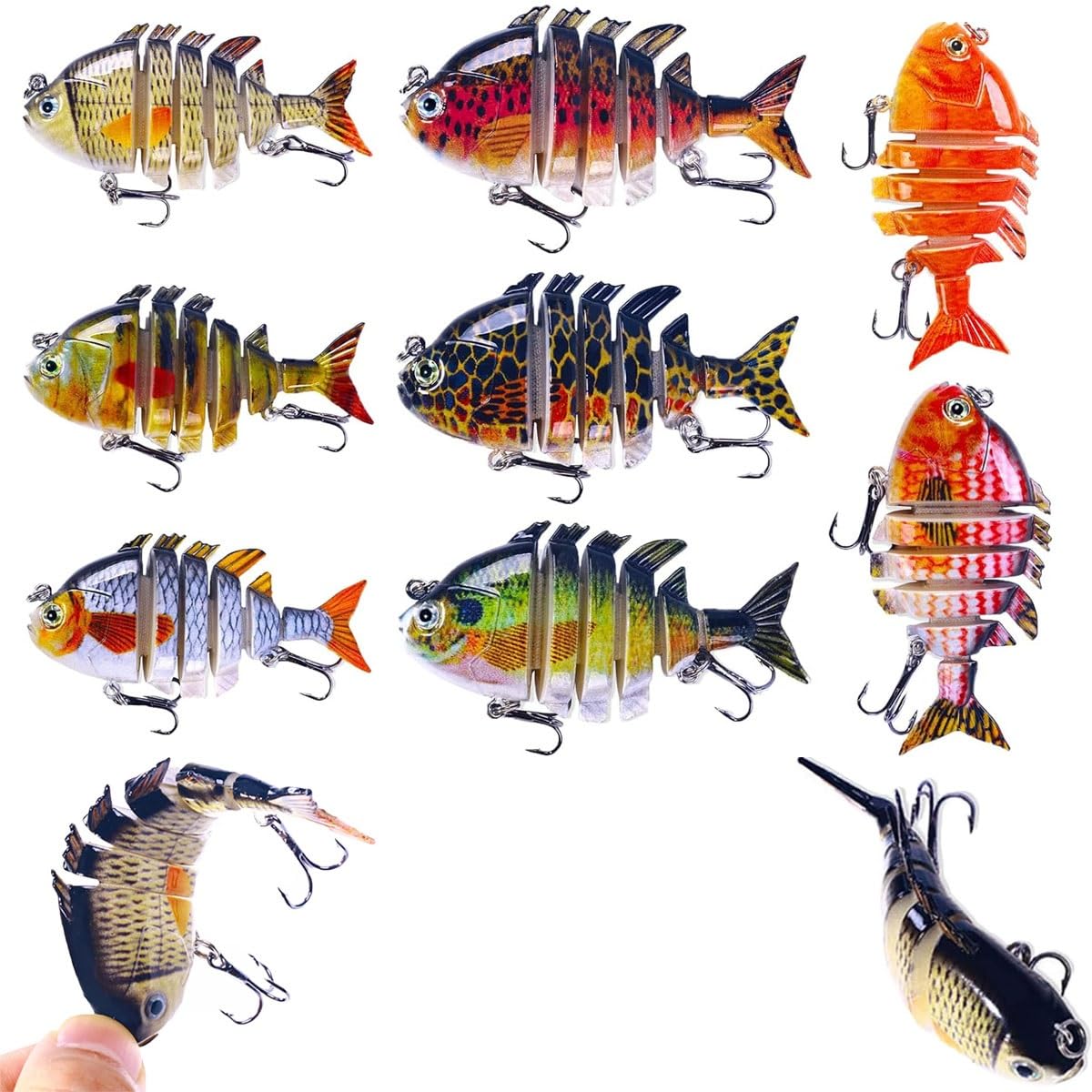 Chirsfairy micro jointed swimbait 6-segment body attracts predators with lifelike movement