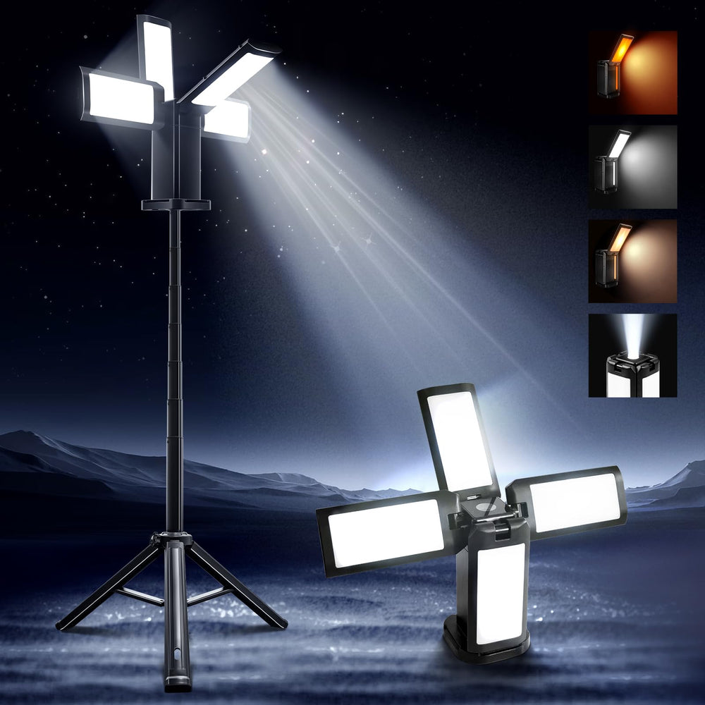 ChlorStar portable work light on stand with extended tripod for tall lighting reach