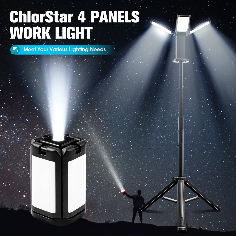 ChlorStar light with rotating panels showing 180° vertical and 270° horizontal coverage
