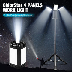 ChlorStar light with rotating panels showing 180° vertical and 270° horizontal coverage