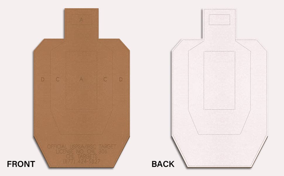 CHLTargets cardboard target with A-D scoring zones for easy scoring.