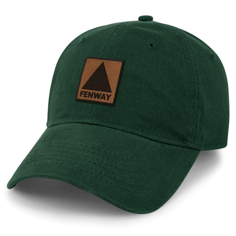 Chowdaheadz Fenway leather patch dad hat for everyday casual baseball-inspired style.