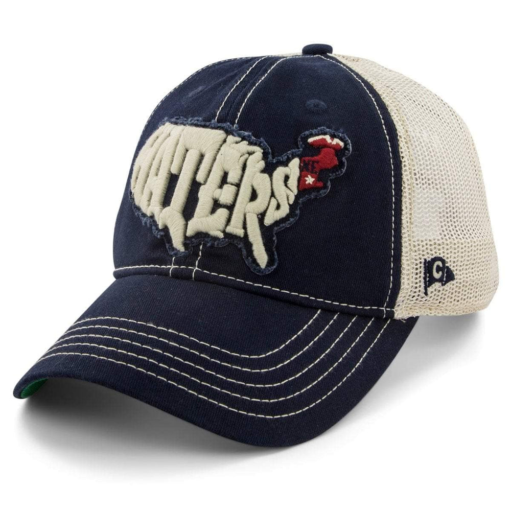 Chowdaheadz New England Haters hat, front view, breathable mesh for comfort