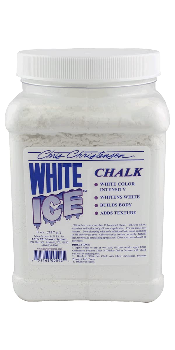 Chris Christensen White Ice Chalk bottle for easy, use-friendly grooming