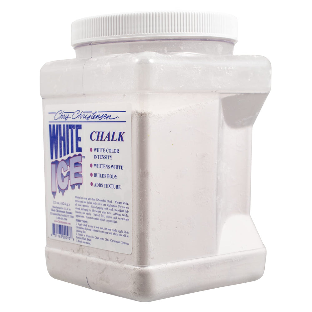 Chris Christensen White Ice Chalk texturizing action lifts coat.