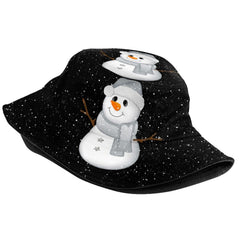 Side profile view of unisex reversible bucket hat