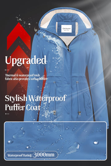 Chrisuno faux fur lined hood closeup shows luxe style and extra warmth.