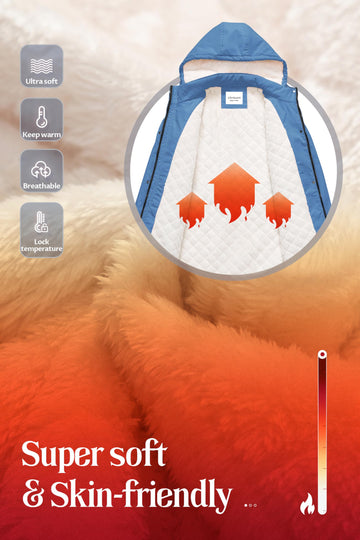 Chrisuno windproof waterproof fabric detail emphasizes protection against wind and snow.
