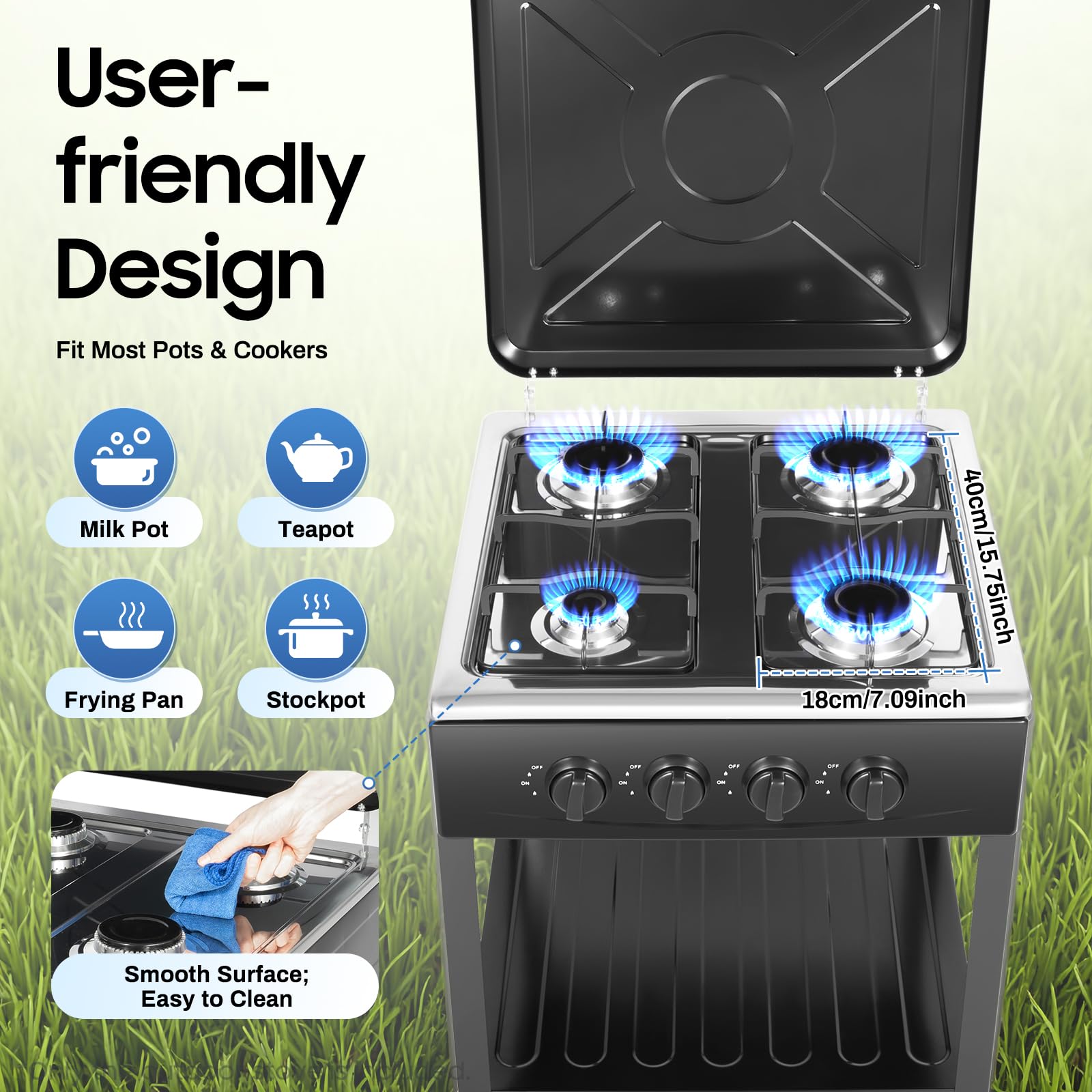 ChronosGear pot rack supports pans up to 40 by 18 cm.