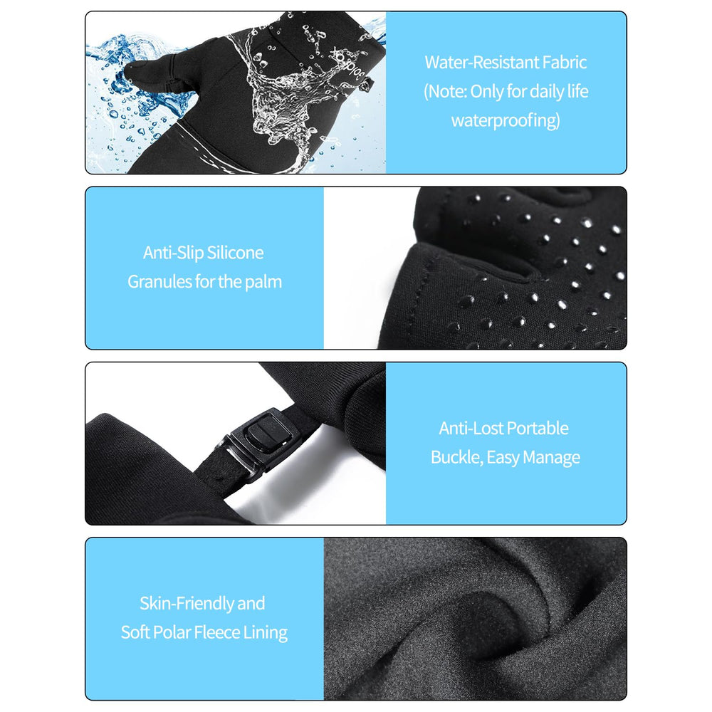Anti-slip silicone palm detail on cold-weather fishing gloves