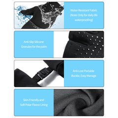 Anti-slip silicone palm detail on cold-weather fishing gloves