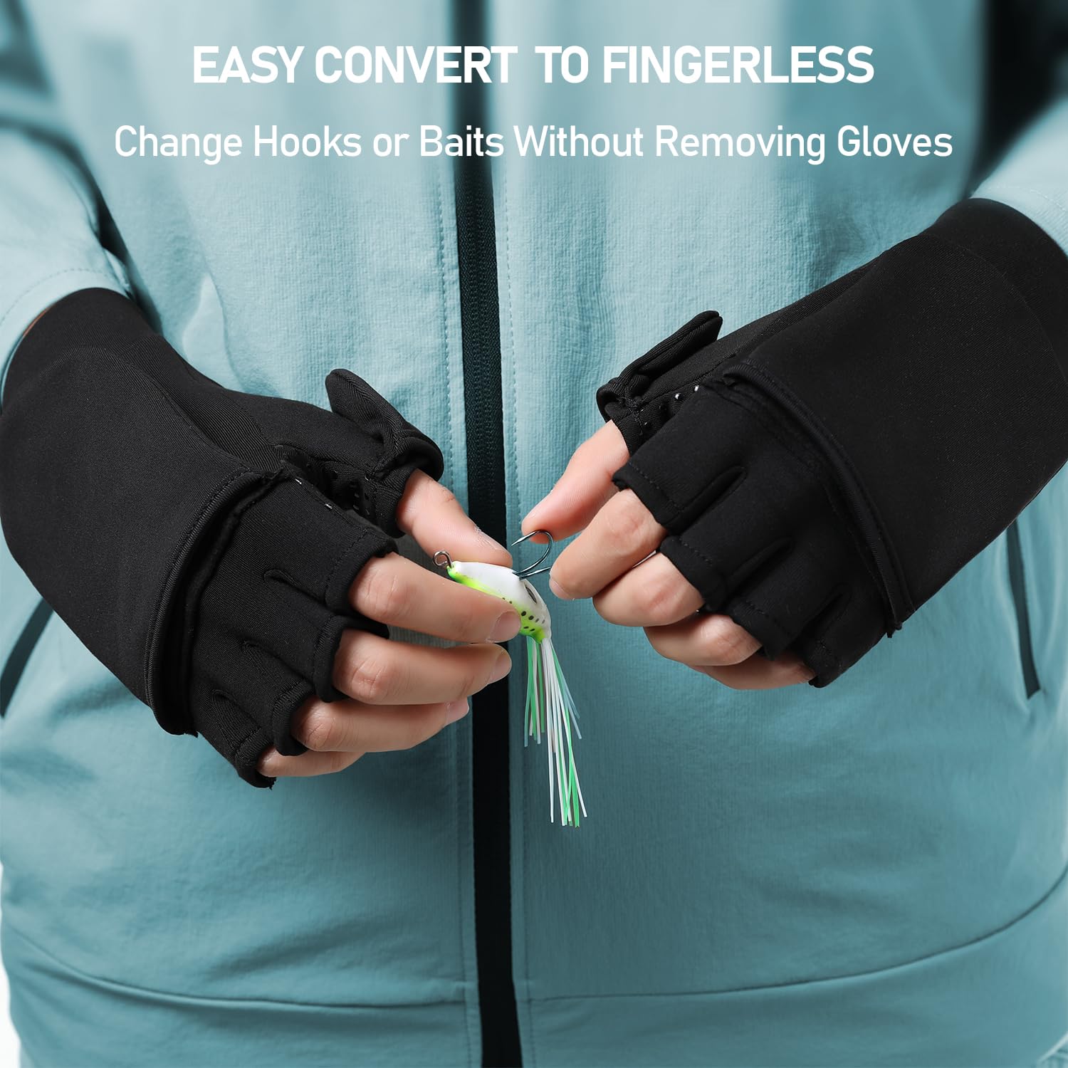 Magnet fixation and windproof waterproof fabric close-up