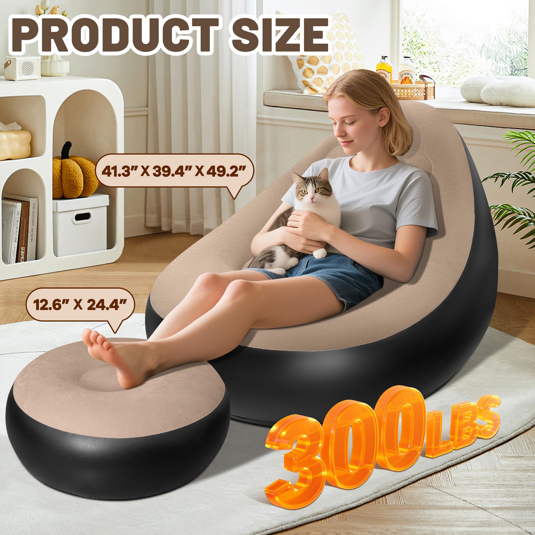 Chsuiwe waterproof inflatable couch cleans easily and handles outdoor spills