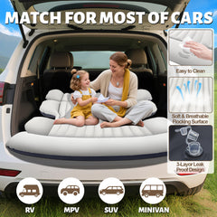 Chsuiwe SUV air mattress flocked top offers slip-resistant comfort.