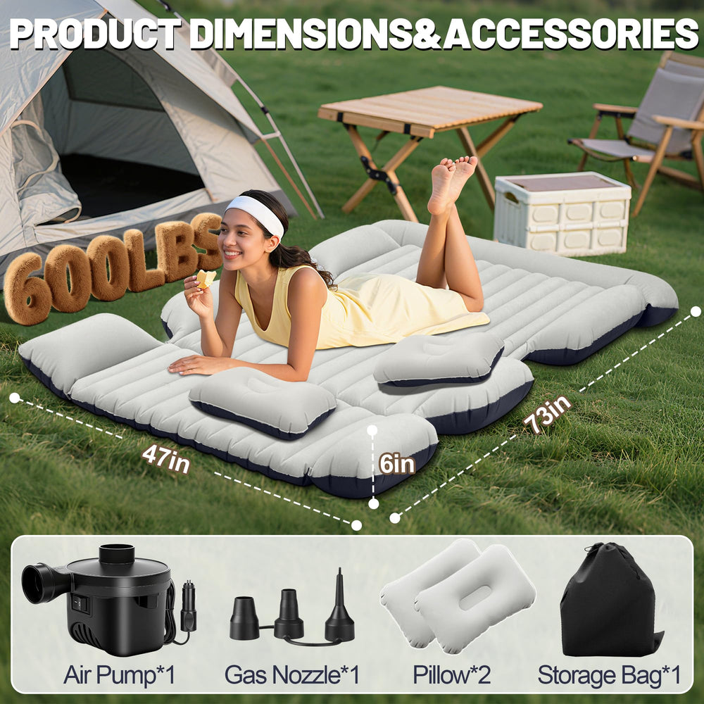 Chsuiwe SUV air mattress with inflation pump demonstrates quick setup.