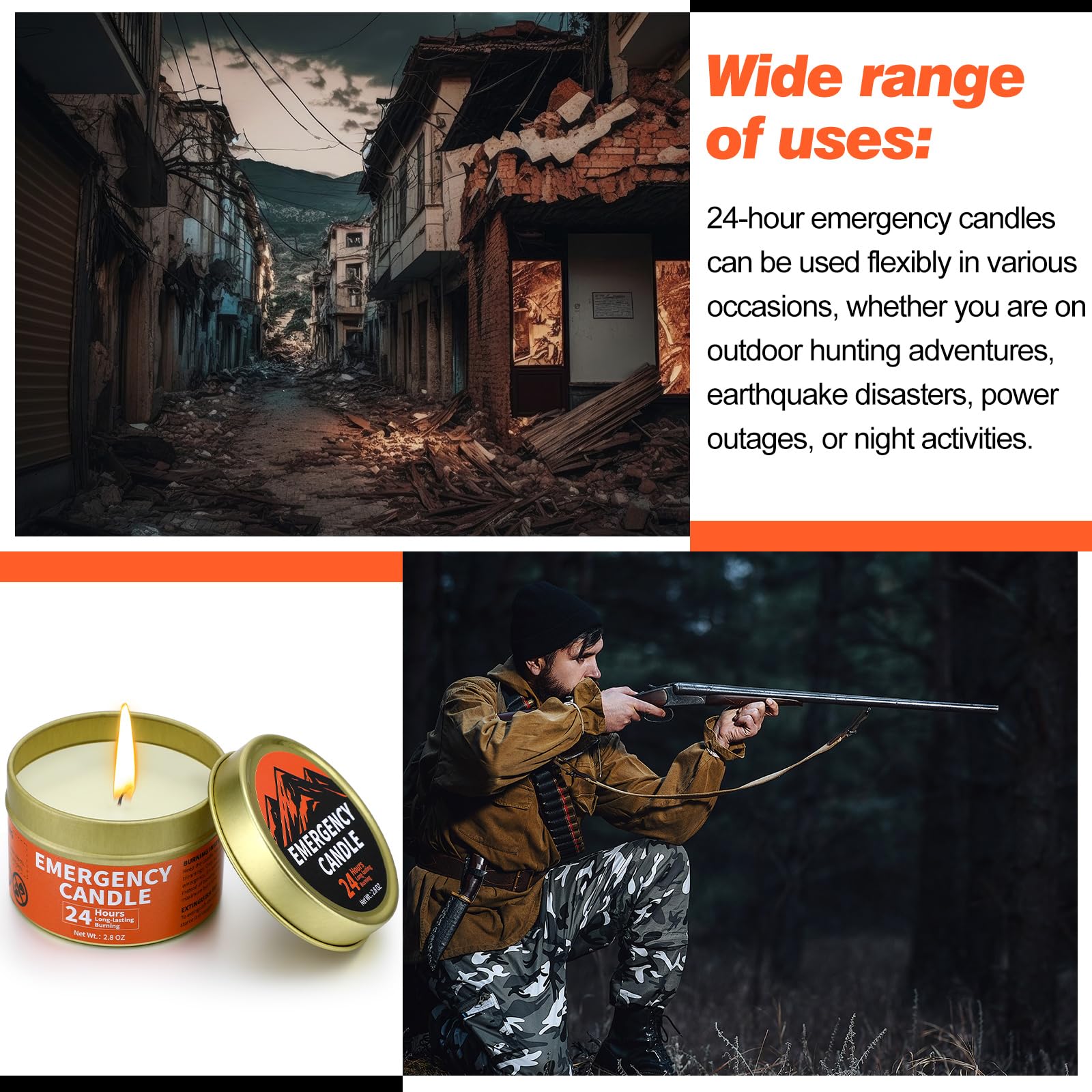 Chuarry candle ideal for camping and outdoor activities.